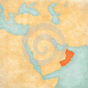 Map of Middle East - Oman