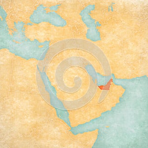 Map of Middle East - United Arab Emirates