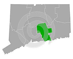 Map of Middlesex in Connecticut