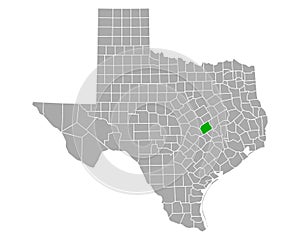 Map of Milam in Texas