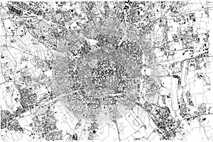 Map of Milan, city, Lombardy, Italy photo