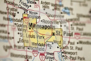 Map of Minneapolis, Minnesota photo