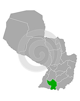 Map of Misiones in Paraguay