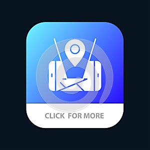 Map, Mobile, Location, Technology Mobile App Button. Android and IOS Glyph Version