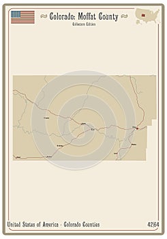 Map of Moffat County in Colorado