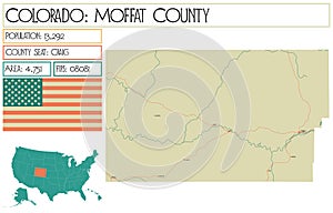 Map of Moffat County in Colorado USA