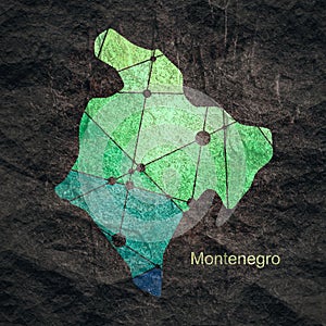 Map of Montenegro. Concept of travel and geography.