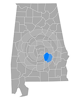 Map of Montgomery in Alabama
