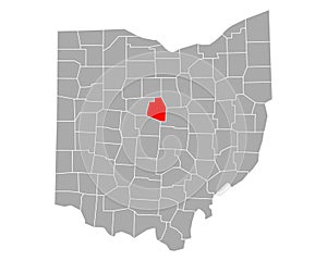 Map of Morrow in Ohio