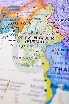 Map of Myanmar o Burma