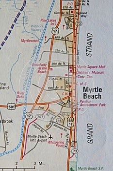 Map of Myrtle Beach, SC