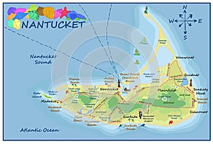 Map of Nantucket. photo