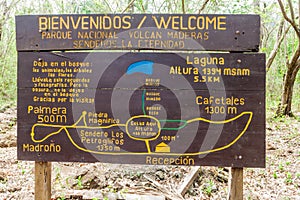 Map of National Park Volcan Maderas on Ometepe island, Nicarag photo