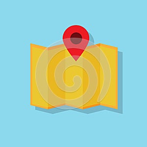 Map navigation icon flat design vector