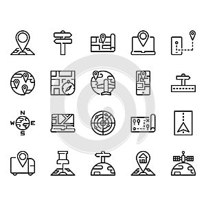 Map and  navigation icon set.Vector illustration