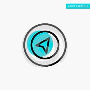 Map, Navigation, Location turquoise highlight circle point Vector icon