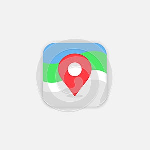 Map navigation logo icon isolated. Map with pin gps location symbol for mobile apps or site. Vector EPS 10