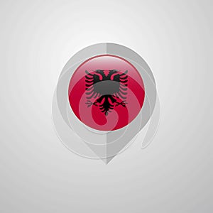 Map Navigation pointer with Albania flag design vector