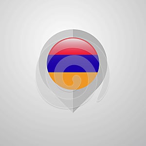 Map Navigation pointer with Armenia flag design vector
