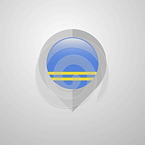 Map Navigation pointer with Aruba flag design vector