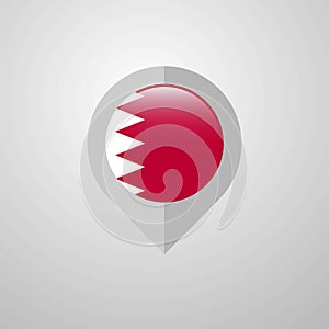 Map Navigation pointer with Bahrain flag design vector