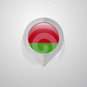 Map Navigation pointer with Belarus flag design vector