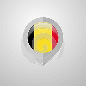 Map Navigation pointer with Belgium flag design vector
