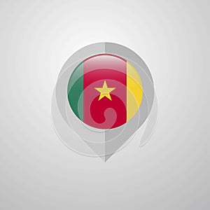 Map Navigation pointer with Cameroon flag design vector