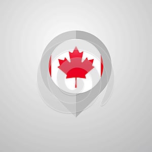 Map Navigation pointer with Canada flag design vector