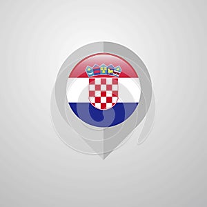 Map Navigation pointer with Croatia flag design vector