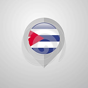 Map Navigation pointer with Cuba flag design vector