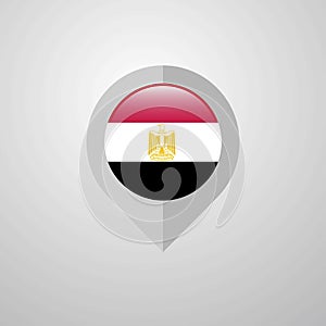 Map Navigation pointer with Egypt flag design vector