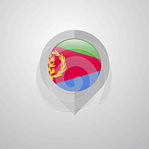 Map Navigation pointer with Eritrea flag design vector