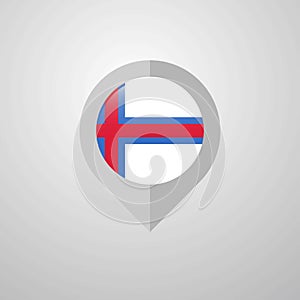 Map Navigation pointer with Faroe Islands flag design vector
