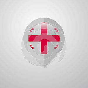 Map Navigation pointer with Georgia flag design vector