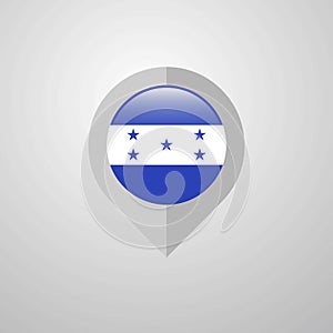 Map Navigation pointer with Honduras flag design vector