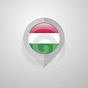 Map Navigation pointer with Hungary flag design vector