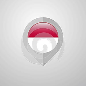 Map Navigation pointer with Indonesia flag design vector