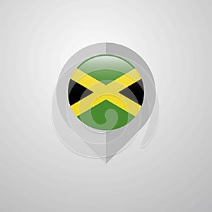 Map Navigation pointer with Jamaica flag design vector