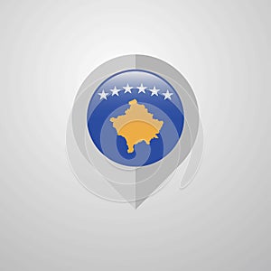 Map Navigation pointer with Kosovo flag design vector
