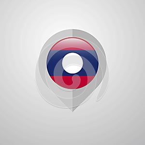 Map Navigation pointer with Laos flag design vector
