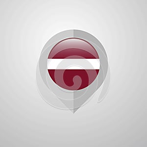 Map Navigation pointer with Latvia flag design vector