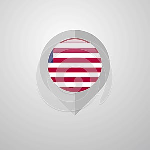 Map Navigation pointer with Liberia flag design vector