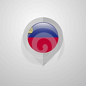 Map Navigation pointer with Liechtenstein flag design vector