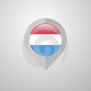 Map Navigation pointer with Luxembourg flag design vector