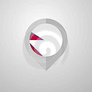 Map Navigation pointer with Nepal flag design vector