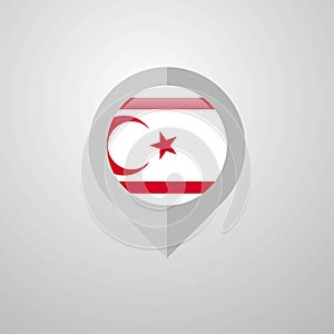 Map Navigation pointer with Northern Cyprus flag design vector