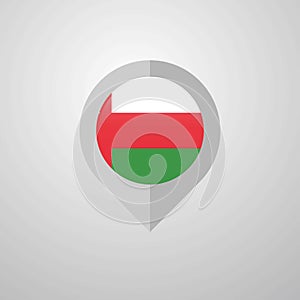 Map Navigation pointer with Oman flag design vector