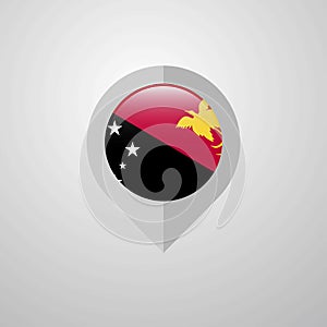 Map Navigation pointer with Papua New Guinea flag design vector