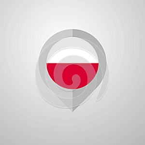 Map Navigation pointer with Poland flag design vector